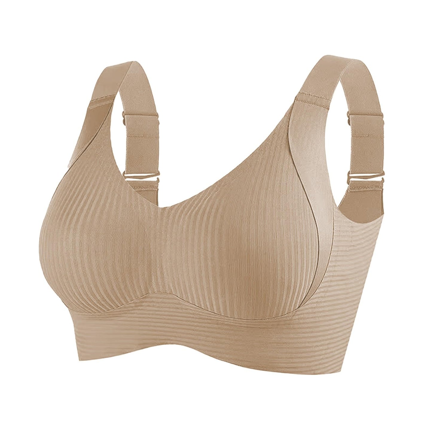 3 Pack Women's Ribbed Push Up Adjustable Wireless Bra Seamless Full Support Sports Bras Cozy Breathable Bralettes Full Support Sports Bras for Women X-Large