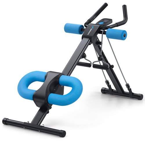 MERACH Ab Machine, Ab Workout Equipment, Adjustable Ab Trainer Machine for Abs Workout at Home Gym, Foldable, Knee Protection, Abdominal Trainer for Stomach Workout (Blue)
