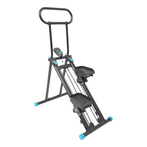 Vertical Stair Climber for Home Gym Exercise, Foldable Stair Stepper Machine with LCD Screen and Adjustable Handlebar, Climber Workout Machine for Living Rooms, Bedrooms, Home Gyms, Apartments (Black)