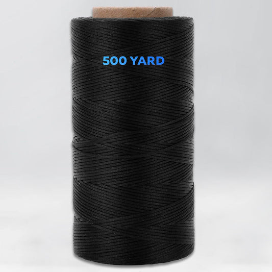 9-Ply Black Waxed Twine 1500 Feet/500 Yard Wax Lacing Cord Nylon - 1 Roll