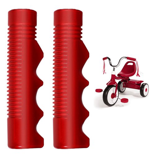 Handlebar Grips Compatible with Radio Flyer Tricycle, 3/4 Inch Bicycle Grip, Kids Non-Slip-Bicycle Handlebar Grips, 1 Pair Red Tricycle HandlebarGrips