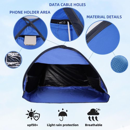 FACIOWN Dog and Cat Outdoor Waterproof Tent House, Portable Mini Beach Tent Instant, Pop Up Canopy for Pets, Laptops & Outdoor Shade (Orange-Yellow)