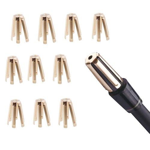 Mykepoda 12pcs/Pack Universal Brass Golf Shaft Adapter Spacer Fits .335 .350 .355 .370 for All Shaft 6 Legs Golf Shaft Shims for Iron Shaft