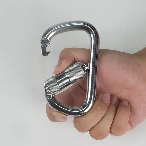 Auto Locking Carabiner 45KN=10000lbs Heavy Duty Large Clip Climbing Carabiner Twist Lock Carabiners for Rock Climbing, Camping, Gym,Rescue (CE Rated,D Shape) Black