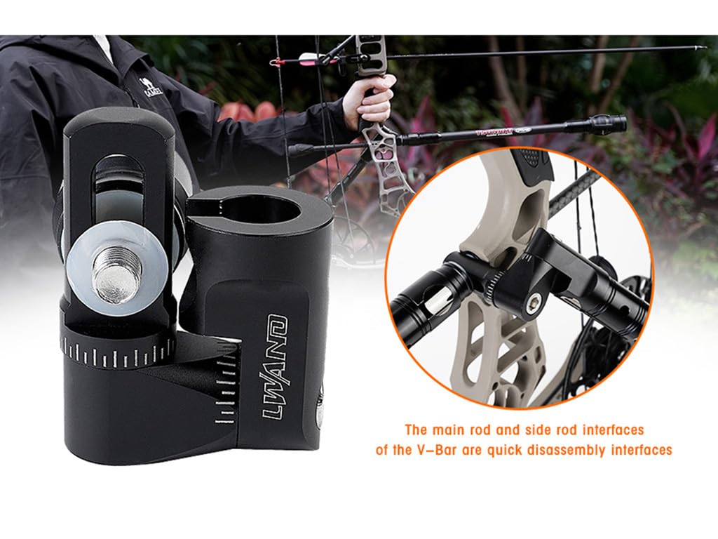 LWAND Single Side V-Bar Stabilizer Mount Quick Disconnect for Compound Bow