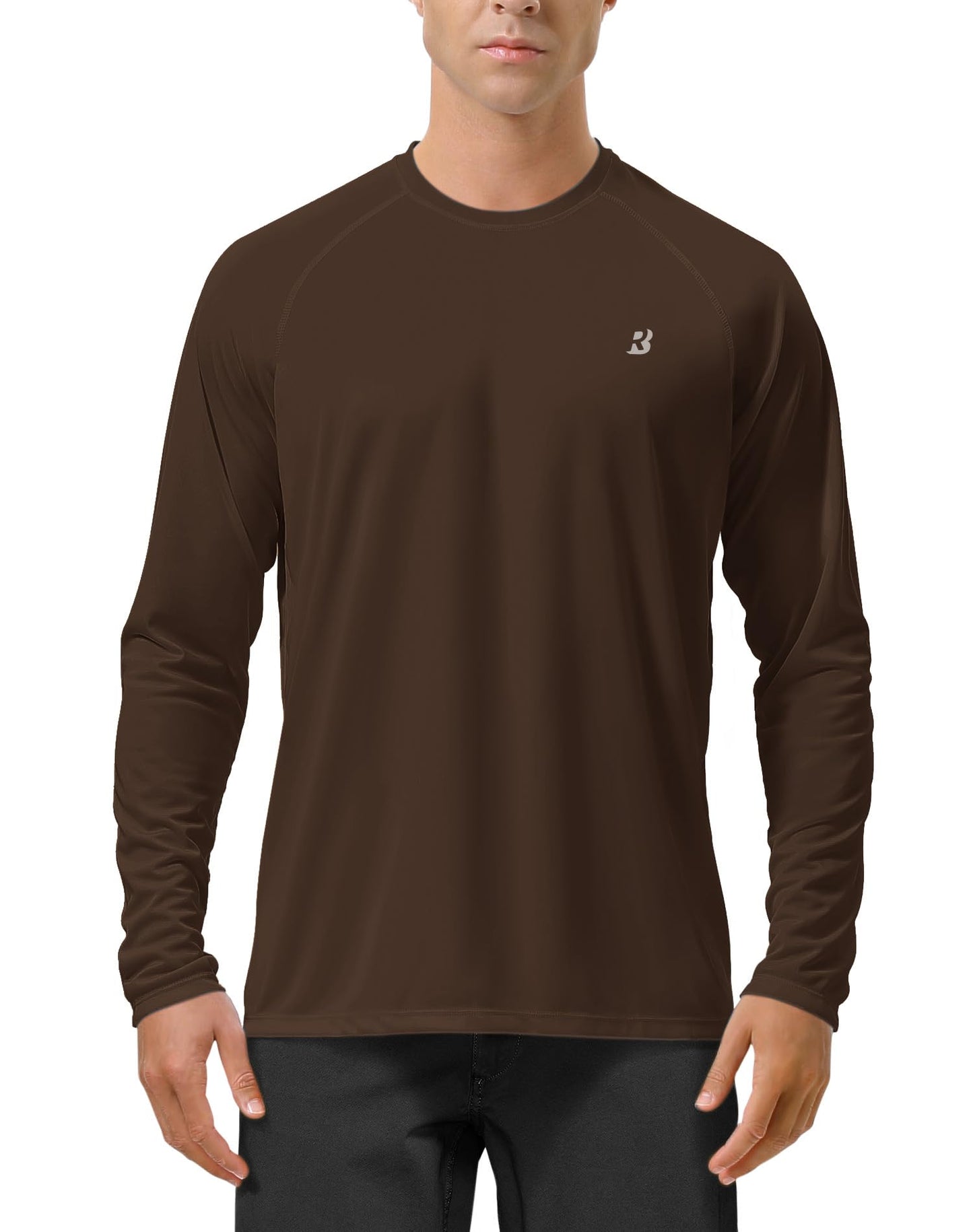 Roadbox Mens UPF 50+ Long Sleeve SPF Diving Rash Guard UV Sun Protection Shirts for Outdoor Fishing Hiking Swimming Running
