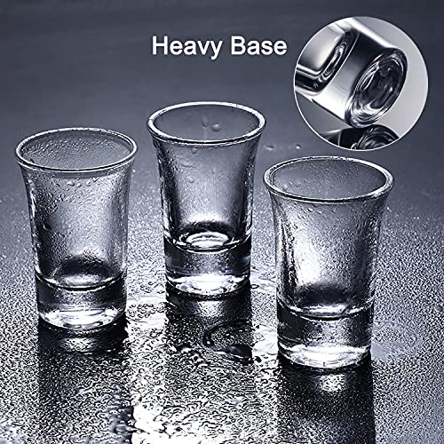 40 Pack Heavy Base Shot Glasses - 1.5 Ounce Clear Glass Set for Whiskey Tequila Vodka