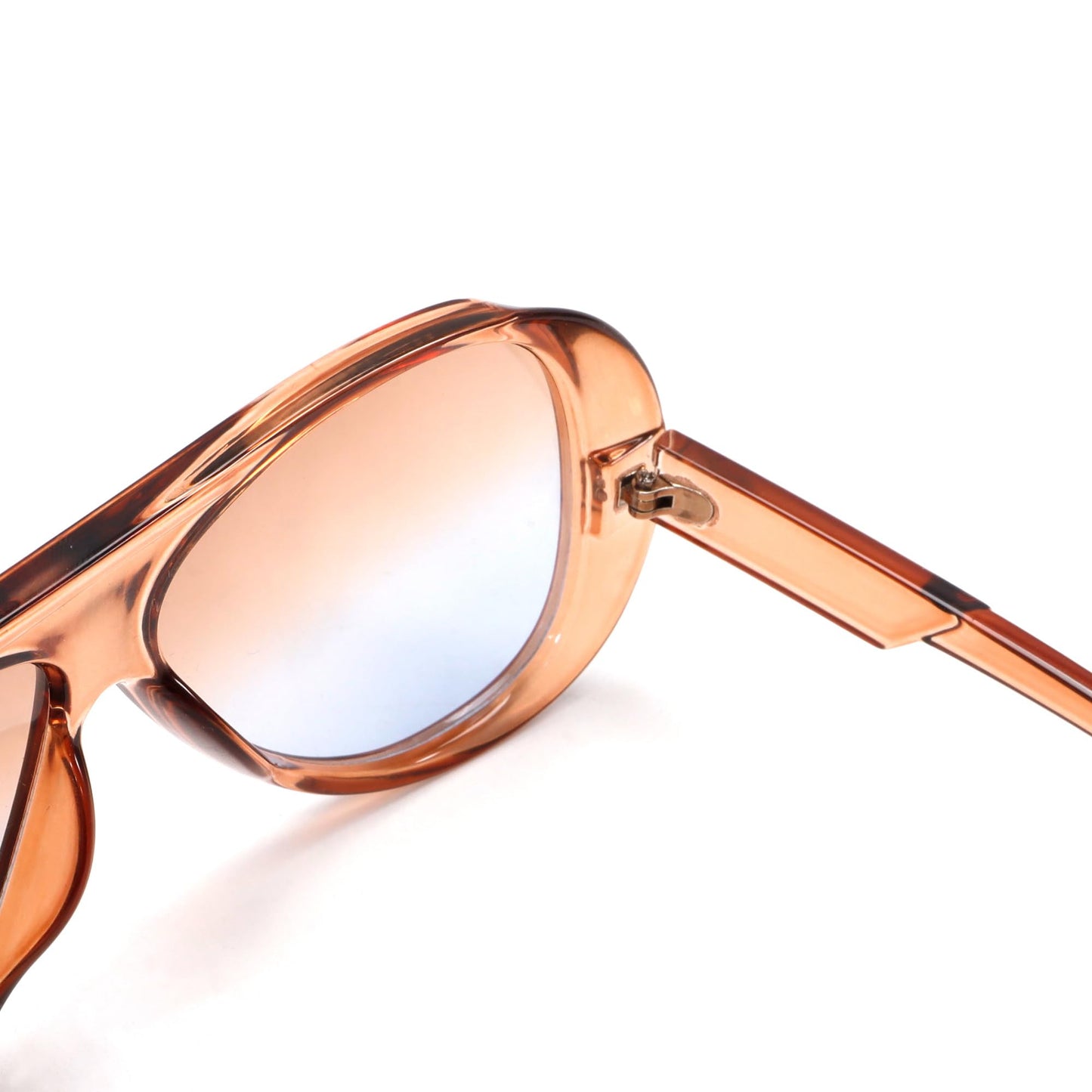 TYA Trendy Aviator Sunglasses for Women Men, Retro 70s Sun Glasses, Oversized glasses UV400 Blue Gradient Brown