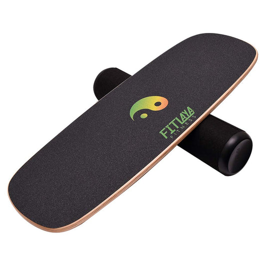 Fitlaya Fitness Balance Board Trainer Wooden Training Equipment for Fitness Workout, Hockey‎, Skateboarding, Surfing and Snowboarding (YING YANG)