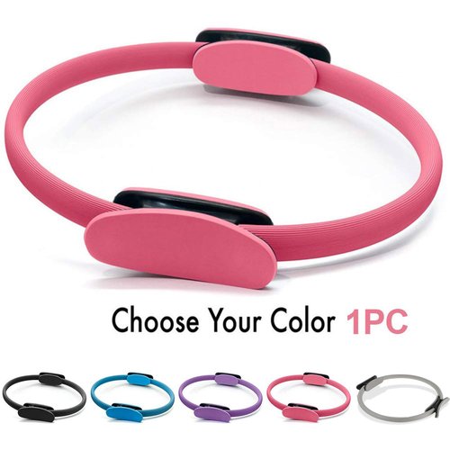 Yoga Pilates Ring Dual Grip Magic Circle - Adjustable Fitness Exercise Ring for Core Strength, Toning & Rehab, Non-Slip Lightweight Body Workout Tool Kit for Home Gym, Yoga, and Pilates (BU)