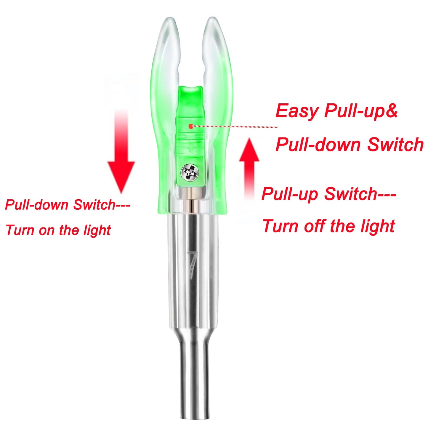 ACDSHOT 6PCS X Lighted Nocks for Arrows with .204 .233 .244 .246 Inside Diameter with H, S, GT Bushings LED Light up Knocks