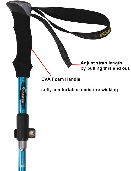 A ALAFEN Lightweight Collapsible Trekking Pole - 7075 Aluminum Adjustable Walking Stick for Hiking & Travel, Foldable Quick-Lock Design, Single Pole for Adults & Seniors
