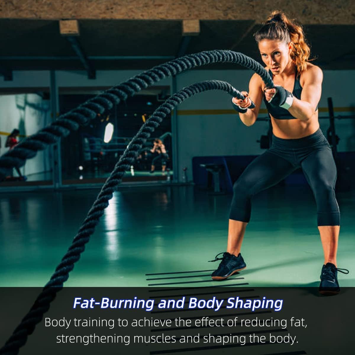 1.5" Diameter 30ft Battle Rope Battle Ropes for Exercise Workout Rope Exercise Rope Battle Ropes for Home Gym Heavy Ropes for Exercise Training Ropes for Working Out