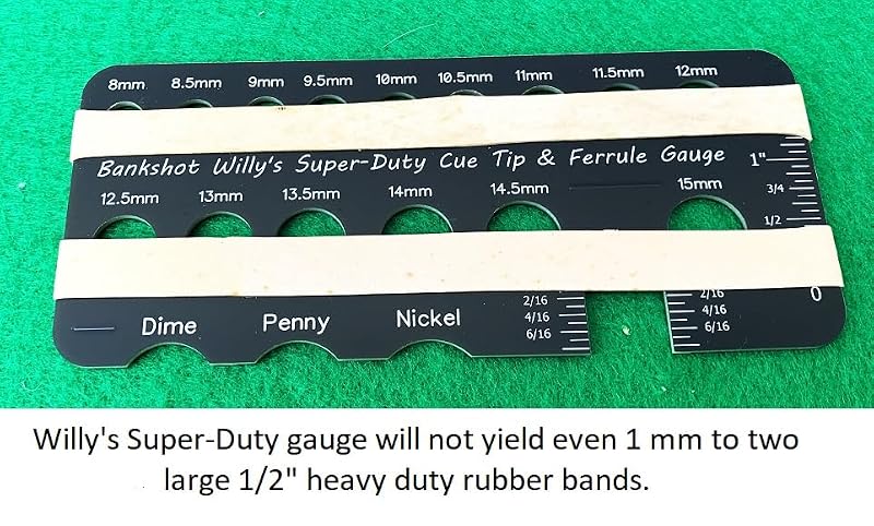 Billiard Cue Tip & Ferrule Gauge 15 Hole Sturdy Fiberglass Tool