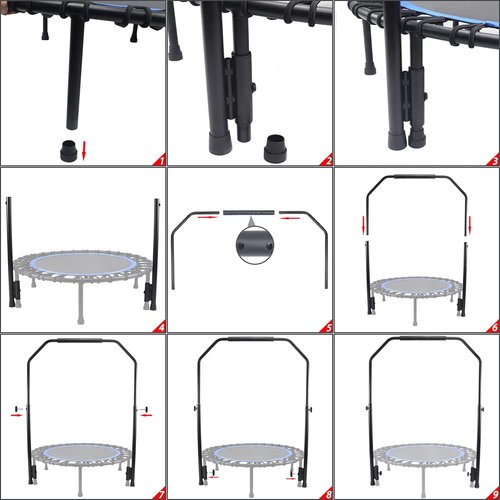 Newan Rebounder Handle Bar Accessory for 40" Round Fitness Trampolines, Cushy Foam Handles,Only Applicable to The Foot Tube Between 2.5CM/0.98IN Diameter(Trampoline Not Included)