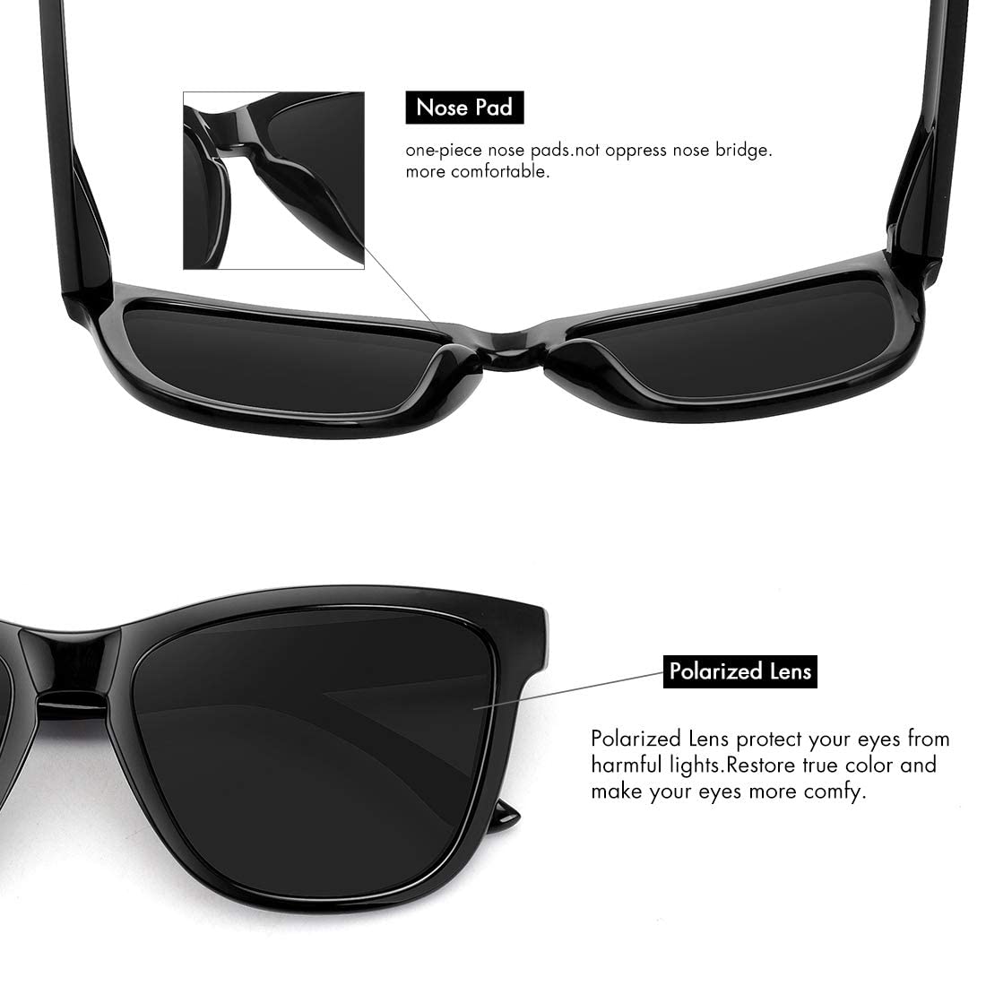 MEETSUN Polarized Sunglasses for Women Men Trendy Retro Square Shades