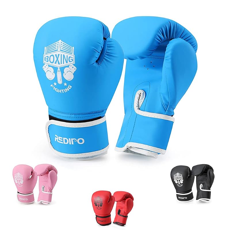 Kids Boxing Gloves 6oz Blue - Sponge Foam Training Sparring Gloves for Boys & Girls Aged 3-9 (Variation: Blue+6oz)