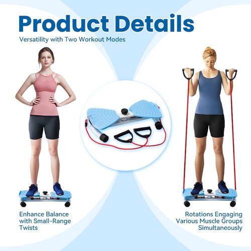 Flexforge Pilates Twister - 300 Lbs Weight Capacity, Flexforge Waist Twister Machine Exercise with 2 Resistance Bands, Flexforge Core Trainer, Non-slip Ab Twister Board for Belly Fat(Pink)
