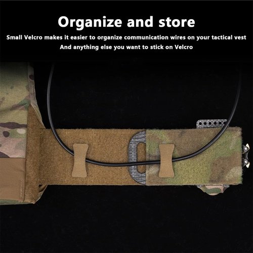 8PCS Tactical Helmet Cable Organizer Set – Reusable NVG Comms Wire Restraints Hook & Loop Fastening Patches for Tactical Headset, Walkie-Talkie, and Communication Gear (Black)