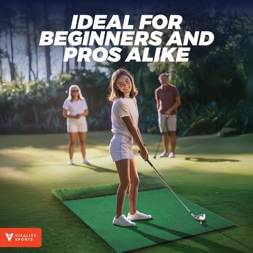 Golf Mat Dual-Turf | Golf Hitting Mat Indoor or Outdoor, 5x4ft Thickened Heavy-Duty Green Golf Turf Practice Mats for Backyard/Garage/Driving Range/Simulators, Ideal Gifts for Men Dad Husband Golfers
