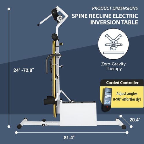 Spine Recline Electric Inversion Table | Clinical Grade Back Pain Relief | Zero-Gravity Therapy | Smart Remote Control | Silent Motor & Safety Lock System