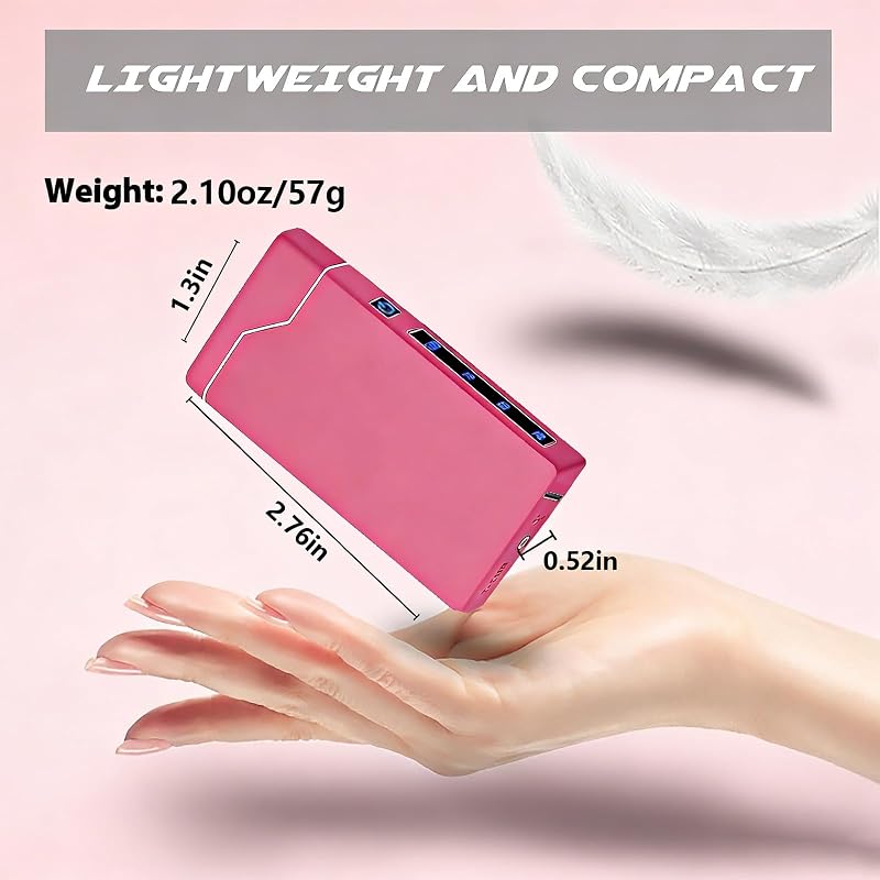Electric Pink Plasma Lighter – USB Rechargeable, Windproof Flameless Coil with Battery Indicator