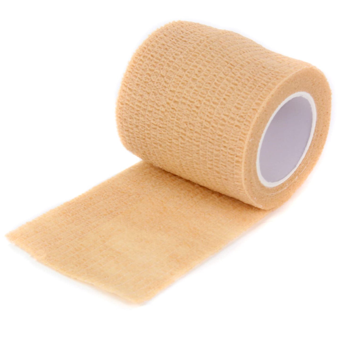 Ever Ready First Aid Self Adherent Cohesive Wrap Bandages, 2” x 5 Yards for First Aid, Sprains, Swelling, Sports, Pets, Tan Color – 12 Count