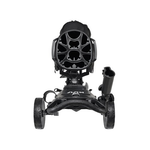 KVV 3 Wheel 360 Rotating Front Wheel Foldable/Collapsible Golf Push Cart with Foot Brake Open and Close in ONE Second-Free Umbrella Holder Included(Black/Charcoal)