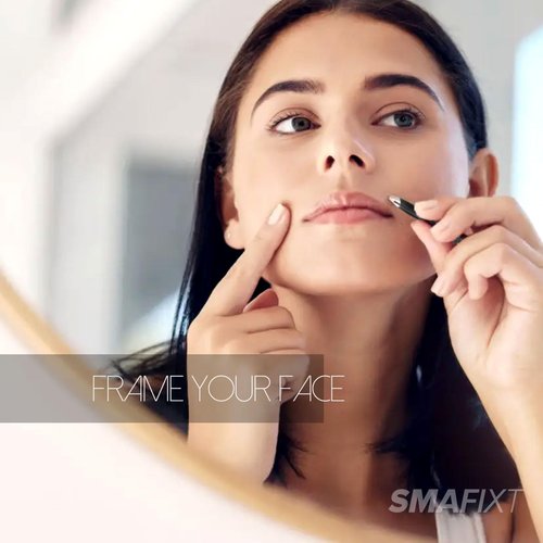 Smafixt Tweezers for Women and Men Facial hair, 2-Pack Slant and Point Precision Eyebrow Tweezers Set for Splinter and Ingrown Hair Removal