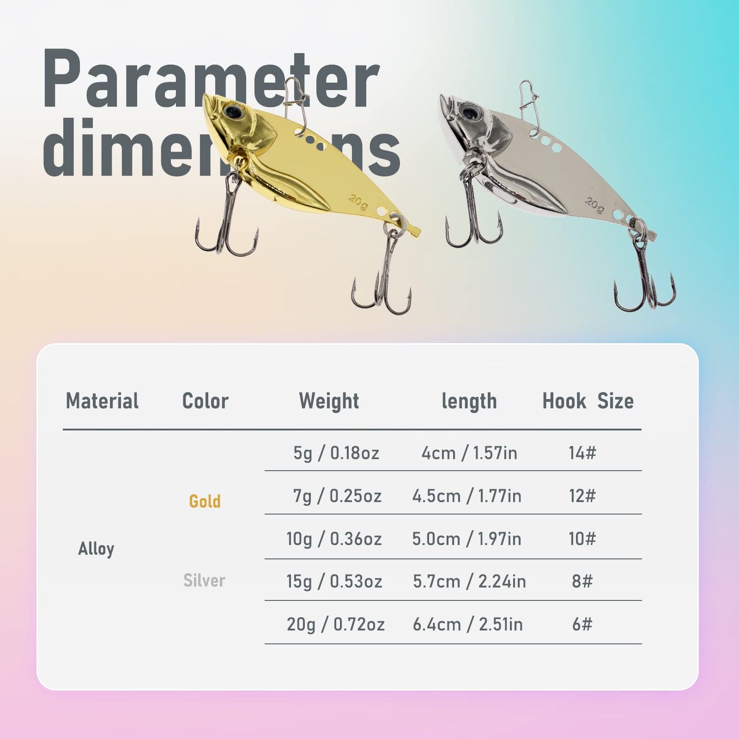 Zsrivk 10PCS Fishing Lures, Metal VIB Hard Blade Baits, Spinner Spoon Metal Fishing Spoon Crankbaits Swimbaits for Trout Walleye Crappie