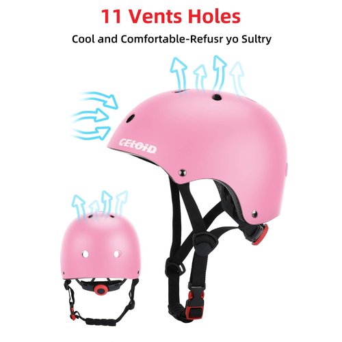 CELOID Kids Helmet Pad Set,Adjustable Kids Skateboard Bike Helmet Knee & Elbow Pads Wrist Guards 8-14yrs Youth Protective Gear Set for Girls Boys Bicycle Bike Roller Skating Scooter Rollerblade Sport