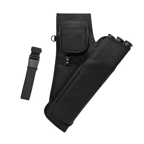 KURUGEILI 3-Tubes Hip Quiver Waist Hanged Archery Arrow Carry Bag with Pockets Adjustable Belt for Hunting, Target Practice, and Outdoor Shooting, Fits Both Youth and Adults