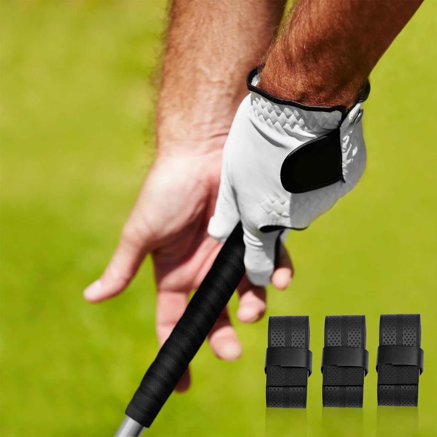 3 PCS Golf Grip Wrapping Tapes, 1 x 40 inch Black Golf Club Grip Tape, Provides Excellent Feeling and Control