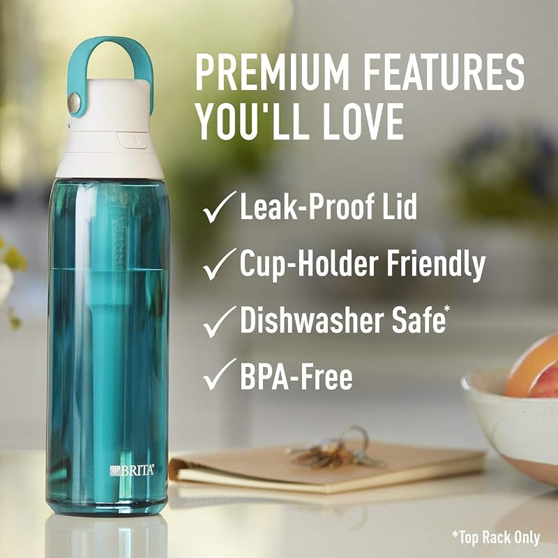 Brita 26 oz Hard-Sided Water Bottle with Filter – Sea Glass (Sea Glass+26 Oz)