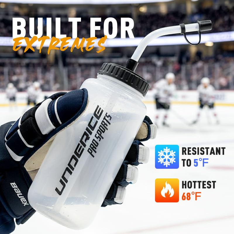 2-Pack Sports Water Bottles 1L BPA-Free Hydration Bottles with Long Straw