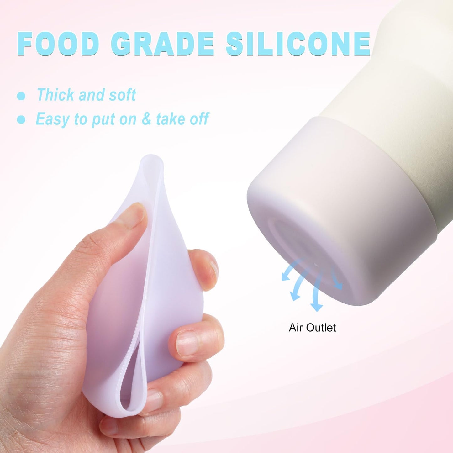 2-Pack Silicone Boot for Stanley 40 30 20 OZ Cup Accessories, Light Purple Boots for Stanley 20OZ 30OZ Tumbler Ice-Flow 16OZ Bottle, Protector Sleeve Cover for Yeti Cups Protective Bumper, Anti-Slip