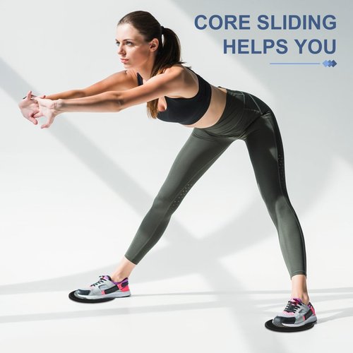 nacena Gliding Discs Core Sliders Smooth Gliders Dual-Sided Design Core Exercise Sliders Use on Hardwood Floors, Workout Sliders Fitness Discs Abdominal & Total Body Gym-Exercise Equipment Set of 2