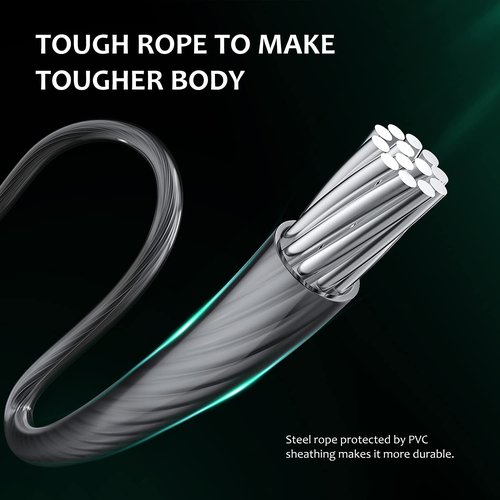 Jump Rope, H Handio Jump Rope with Counter, Workout Jumping Rope with Steel Ball Bearings, Adjustable Length Speed Skipping Rope for Men Women Kids Home Gym, Crossfit, Fitness Exercise (White)