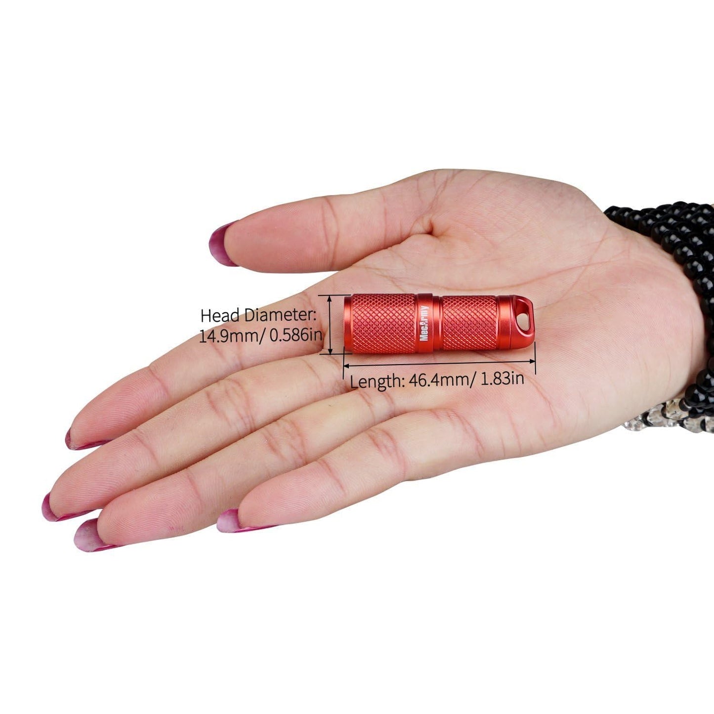 MecArmy X4S 130 Lumen Aluminum Super Micro-Sized Keychain EDC Flashlight with Micro USB Charging, Handheld Rechargeable Everyday Carry Car Keychain Light, Outdoor Camping Waterproof Torch (Red)