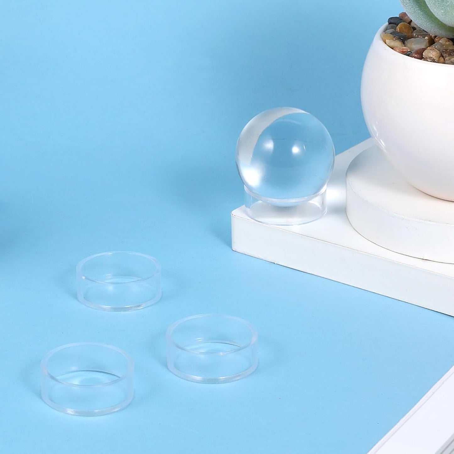 15Pcs Baseball Holder, Sphere Holders Ball Stand Baseball Stand for Display Clear Ring Acrylic Display Holders for Easter Eggs Golf Softball Tennis Ball Spheres Marbles Collections