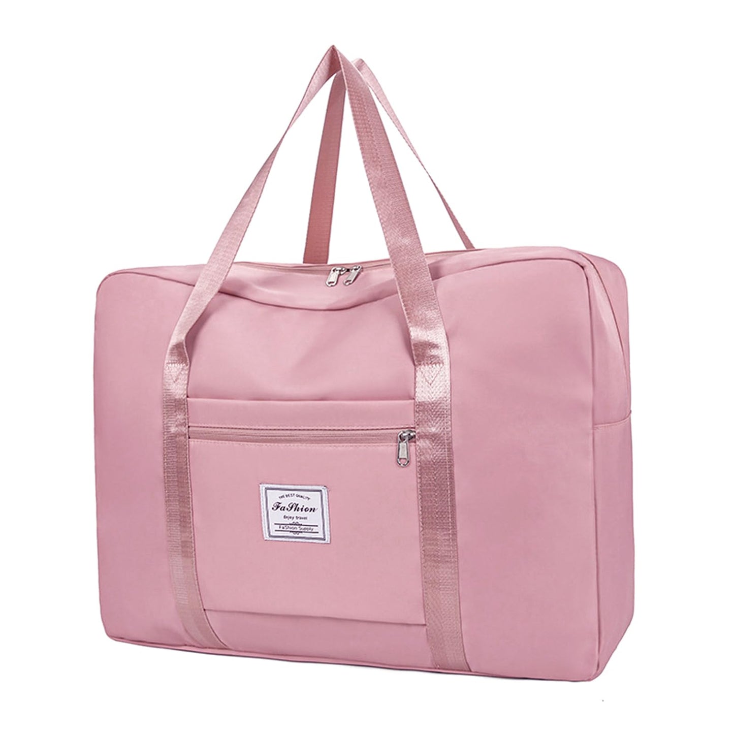 Adorila Travel Duffel Bags, Tote Sports Gym Bag for Women, Shoulder Weekender Overnight Bag with Pocket (Pink)
