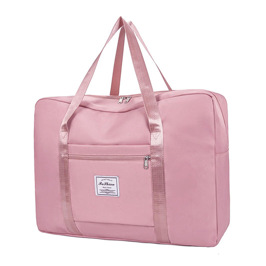 Adorila Travel Duffel Bags, Tote Sports Gym Bag for Women, Shoulder Weekender Overnight Bag with Pocket (Pink)