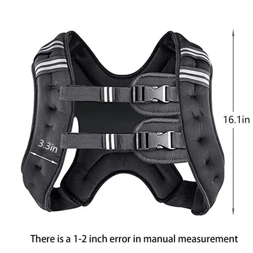 Prodigen Weighted Vest for Women and Men 16 Lbs with Reflective Stripe and Double Adjustable Buckle Straps Weight Vests for Strength Training, Jogging, Cardio, Weight Loss, Muscle Building, Black