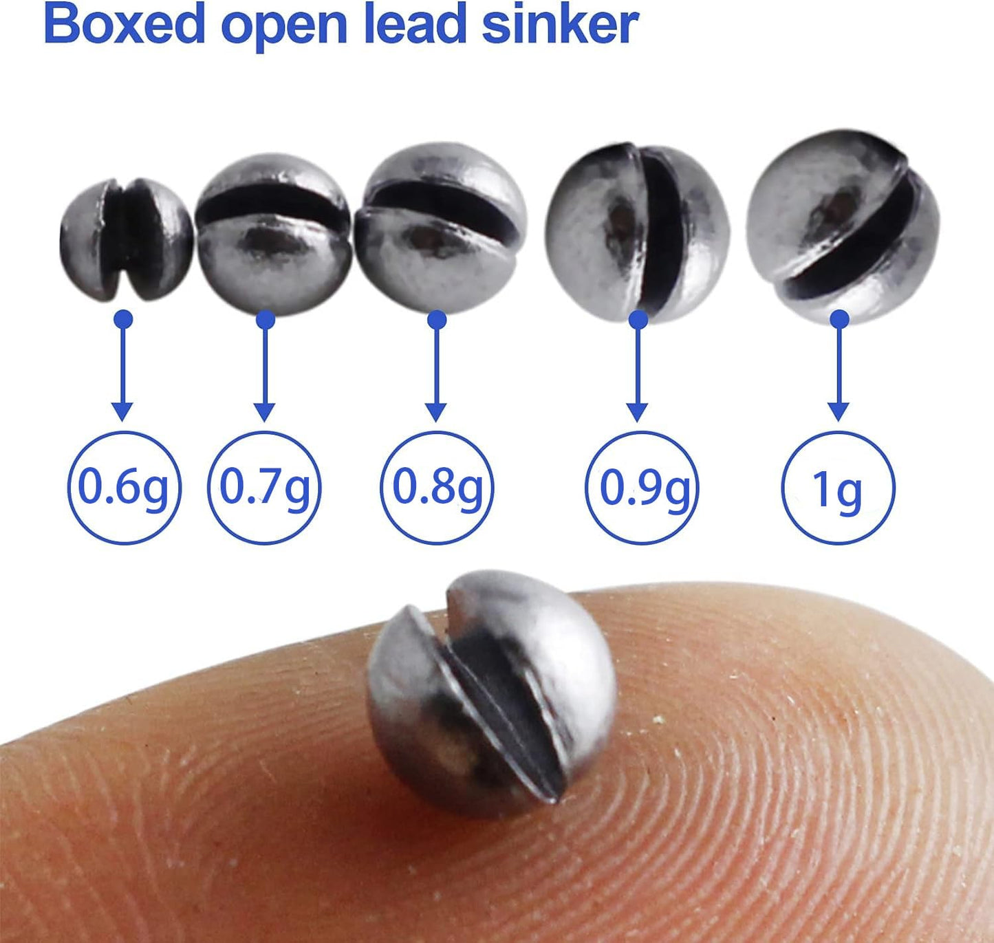 FREGITO Fishing Weight Sinkers,100pcs Weight Sinkers 5 Sizes Lead Weights Round Split Shot Sinker Removable Fishing Weights Sinkers