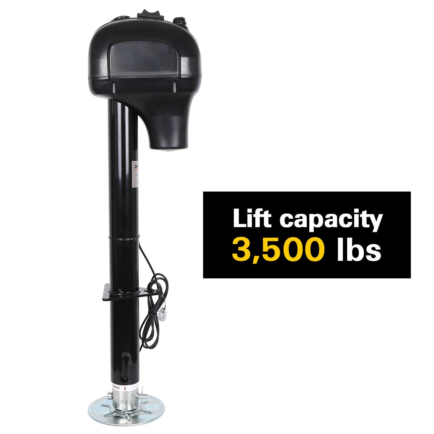 Weize Power Tongue Jack, 3500 Lb. Heavy Duty Electric Trailer Jack with Drop Leg, 23-5/8" Lift, 12V DC