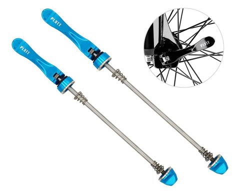 PLATT Bike Quick Release Skewers MTB Wheel Hub Skewers Front and Rear Axle Fit for Road Bike,Mountain Bike, BMX (Blue,1Pair)