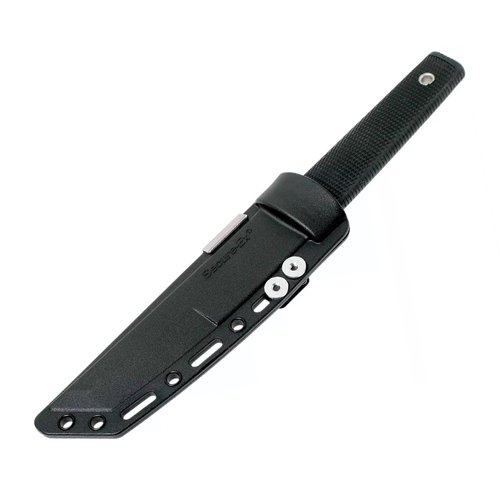 Cold Steel Kobun Plain Edge 5.5" Japanese AUS8A Stainless Steel American Tanto Shape Fixed Blade Tactical Hunting Knife, Ergonomic Kray-Ex Handle, Secure-Ex Sheath - Boxed