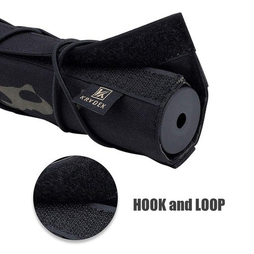 KRYDEX Tactical Airsoft Suppressor Cover 8.66 inch / 22cm (MCBK)