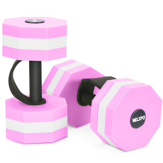 1 Pair EVA Foam Water Dumbbells for Pool Exercise, Water Weights Aquatic Exercise Dumbbells, Aquatic Fitness Weights, Enhance Your Fitness Journey with Water Aerobics Equipment and Pool Weights(Pink)