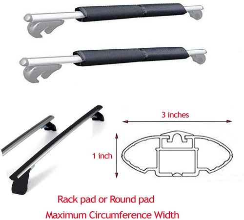 COR Surf Aero Roof Rack Pads for Paddleboard, Kayak, Surfboards, SUP, Snowboard, Paddleboard and Canoe | for Wide Aero Style Bars (Black, 28" Wide)